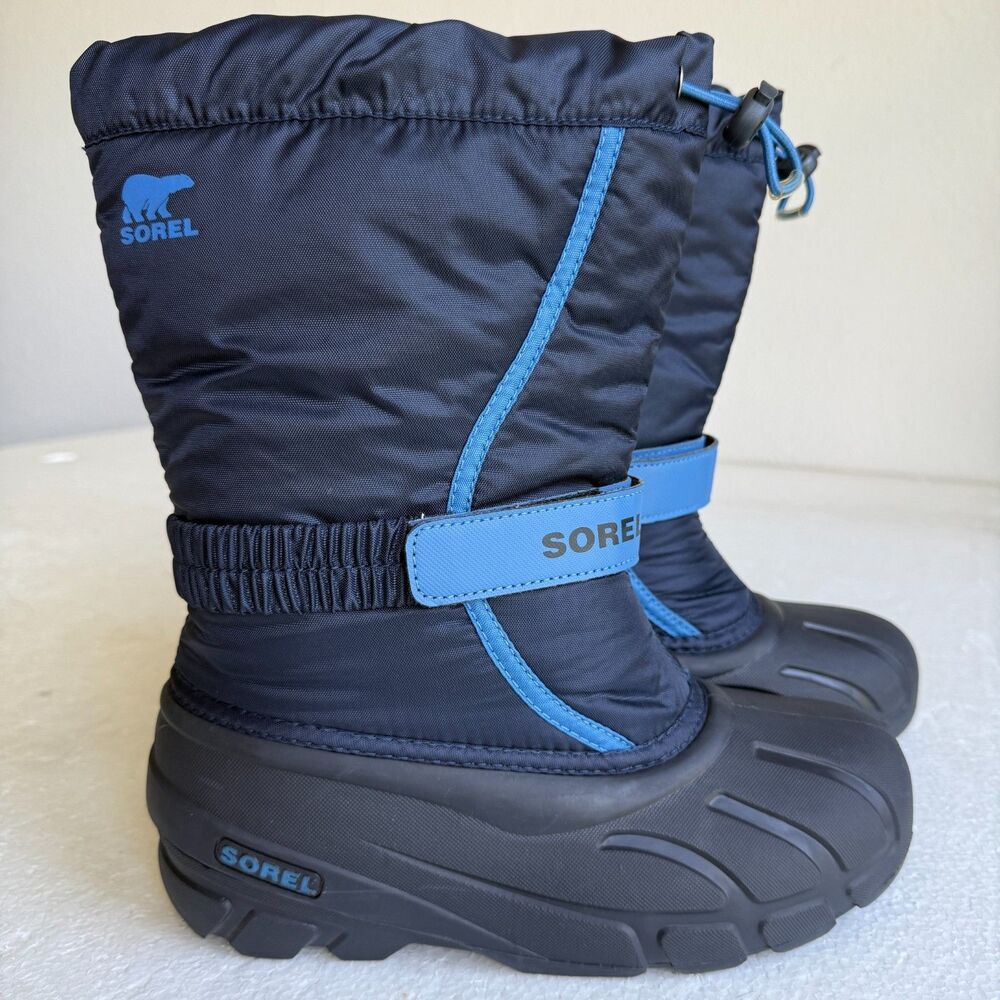 Sorel Flurry Snow Boots Dark & Light Blue Heatwave Shoes Women Size 7.5  (Y6)